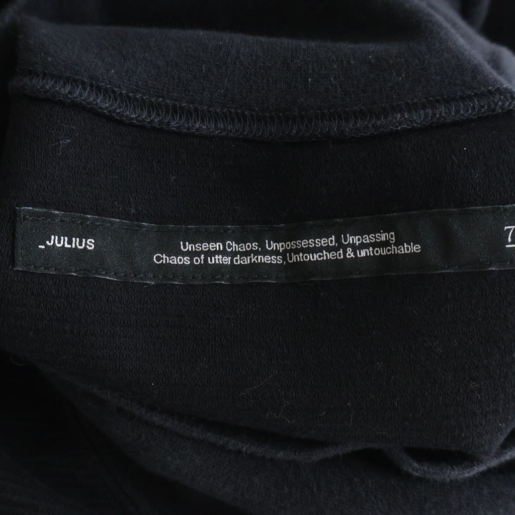 JULIUS(ユリウス) 23SS メッシュ切替タートルネック長袖カットソーブラック 807CUM2