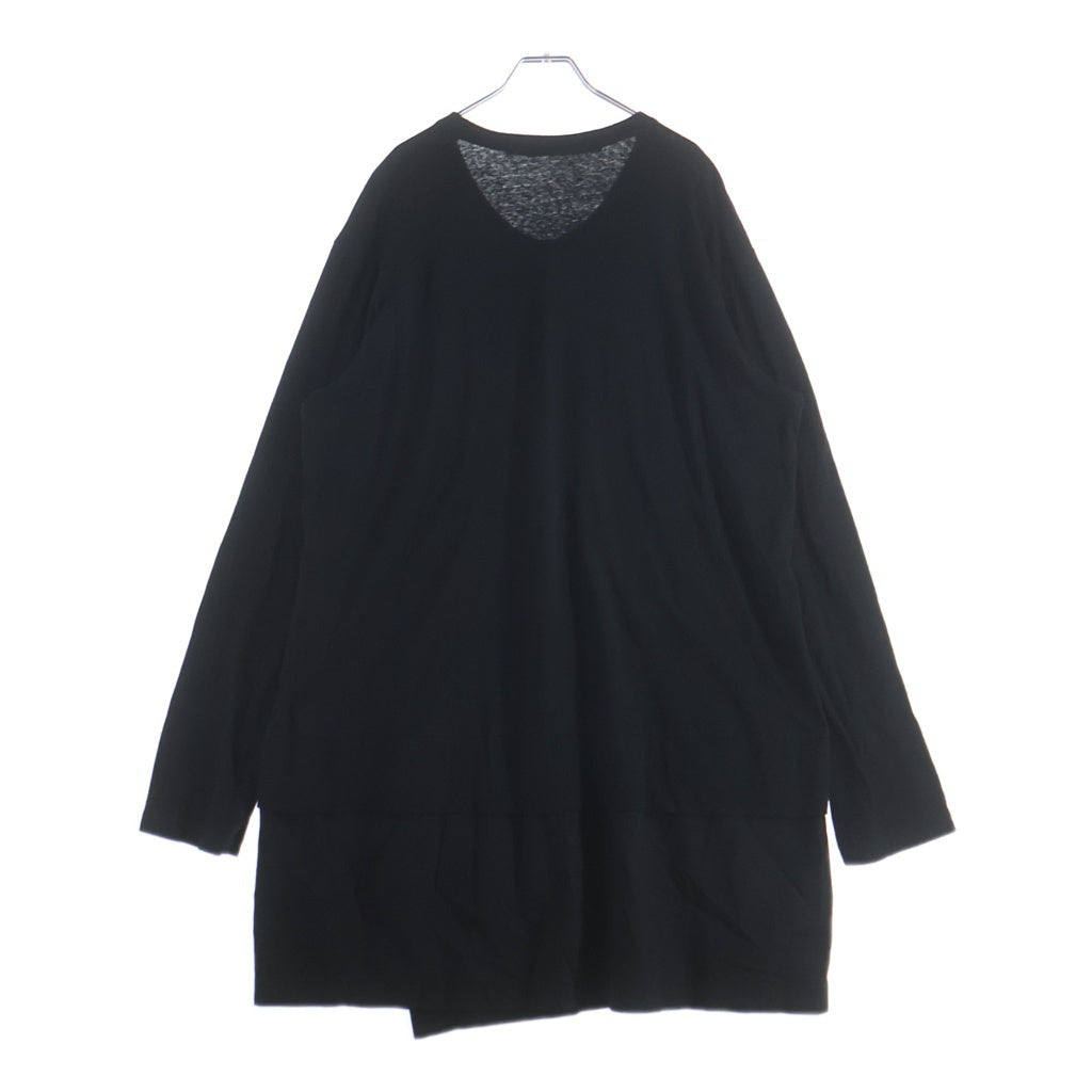 JULIUS(ユリウス) 18SS ナイロンドッキング クルーネック長袖カットソー ブラック 607CUM6