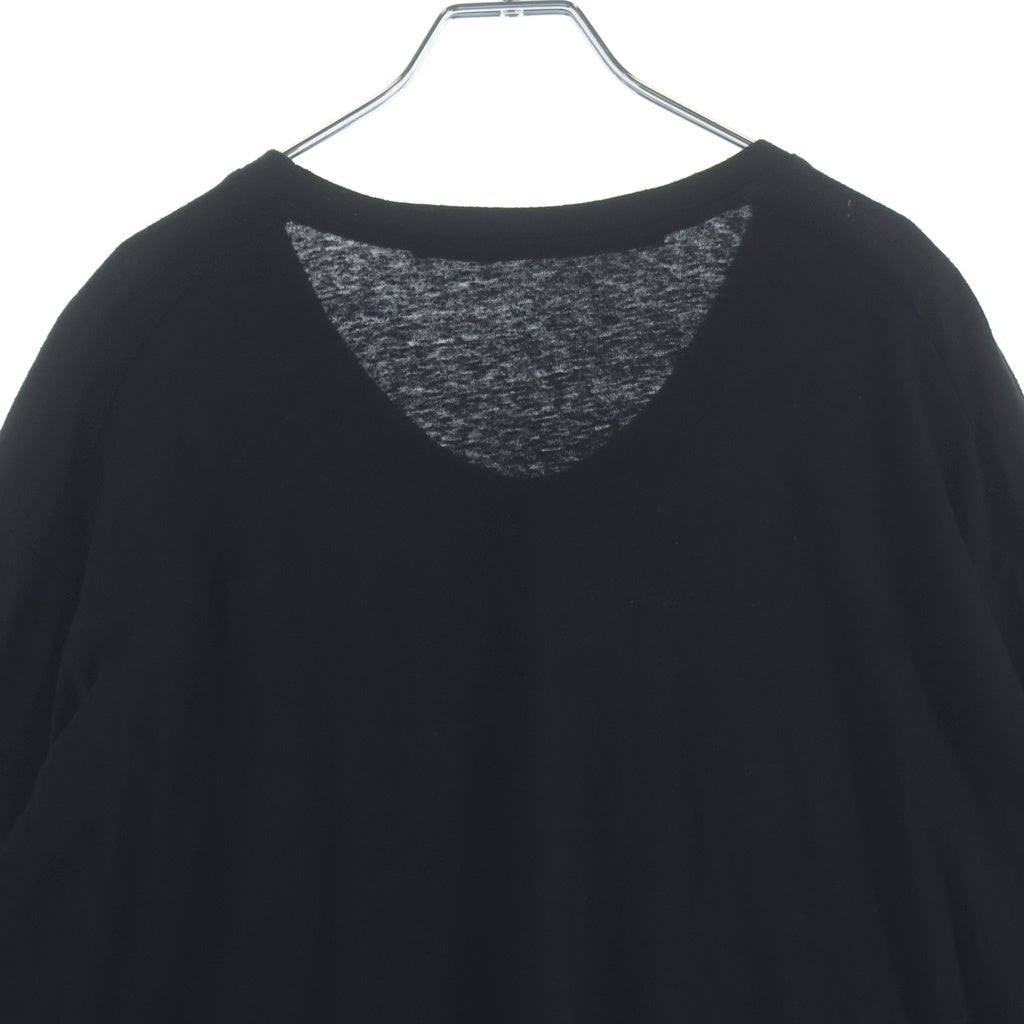 JULIUS(ユリウス) 18SS ナイロンドッキング クルーネック長袖カットソー ブラック 607CUM6