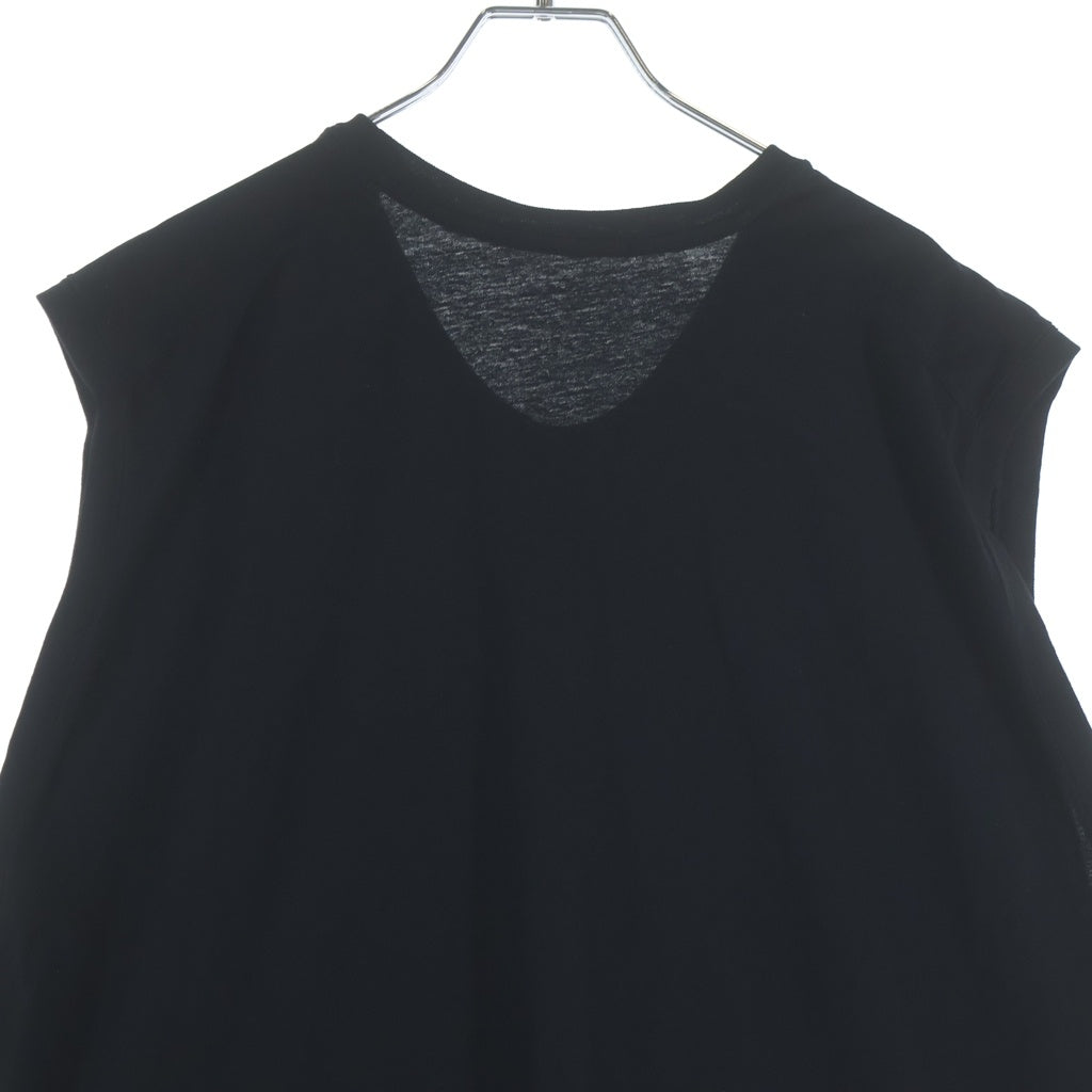 JULIUS(ユリウス) 18SS ナイロンドッキング クルーネックノースリーブカットソー ブラック 577CUM26