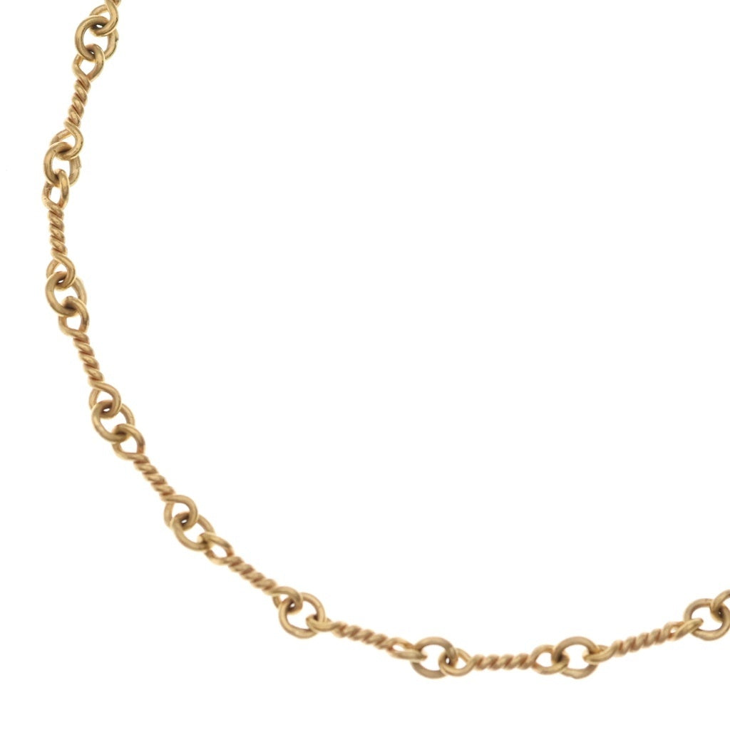 CHROME HEARTS(クロムハーツ) 22K NECKCHAIN T18 ツイストチェーンネックレス 18inch ゴールドBCA014