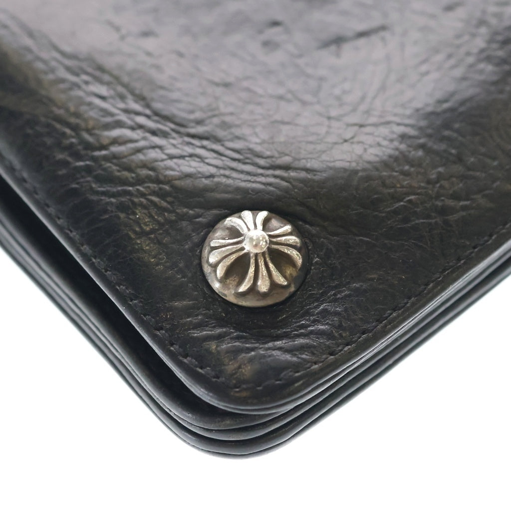CHROME HEARTS(クロムハーツ) 2ZIP 2ジップ クロスボールボタンレザーウォレット 財布 ブラック