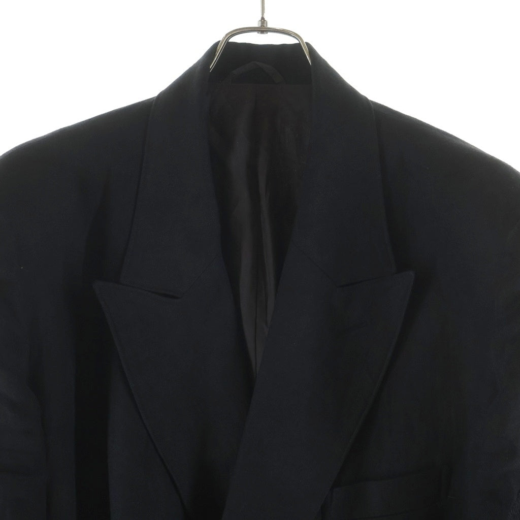 doublet(ダブレット) 20SS MEN CHAOS EMBROIDERY LINEN TAILORED JACKET エンブロイダリー リネン テーラードジャケット 袖刺繍 ブラック 20SS09JK31