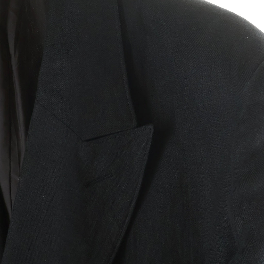 doublet(ダブレット) 20SS MEN CHAOS EMBROIDERY LINEN TAILORED JACKET エンブロイダリー リネン テーラードジャケット 袖刺繍 ブラック 20SS09JK31