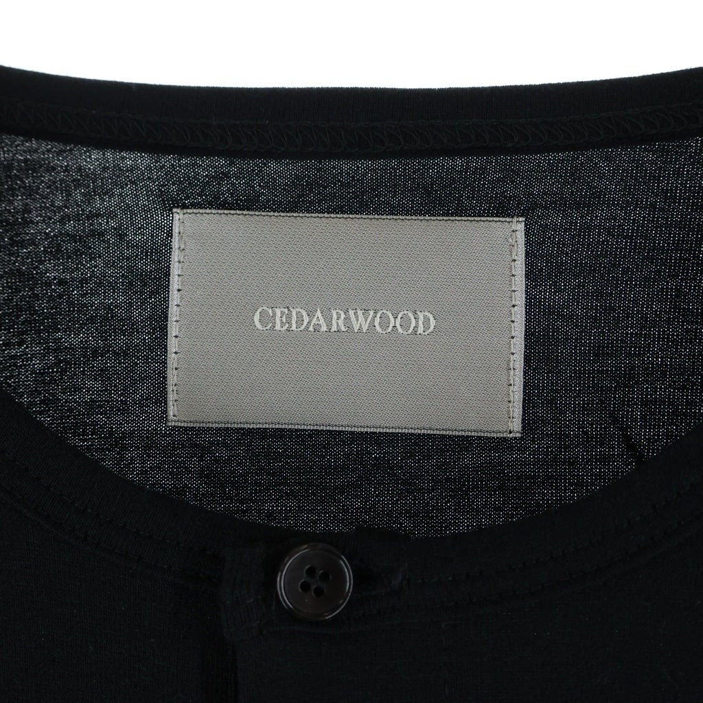 NO BRAND(ノーブランド) CEDARWOOD 16 HENLEY LONG SLEEVE / BLK シダーウッド ヘンリーネック 長袖Tシャツカットソー ブラック CW2502-CS03