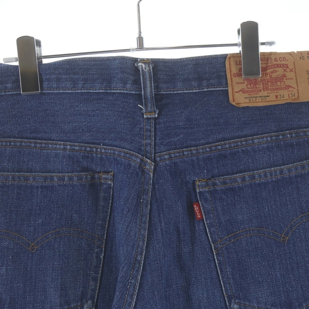 Levi's(リーバイス) 70S VINTAGE 517-03 66後期 42TALONジップ スモールE ボタン裏6 USA製 ポケット裏チェーンステッチ ストレートデニムパンツ ジーンズ インディゴ