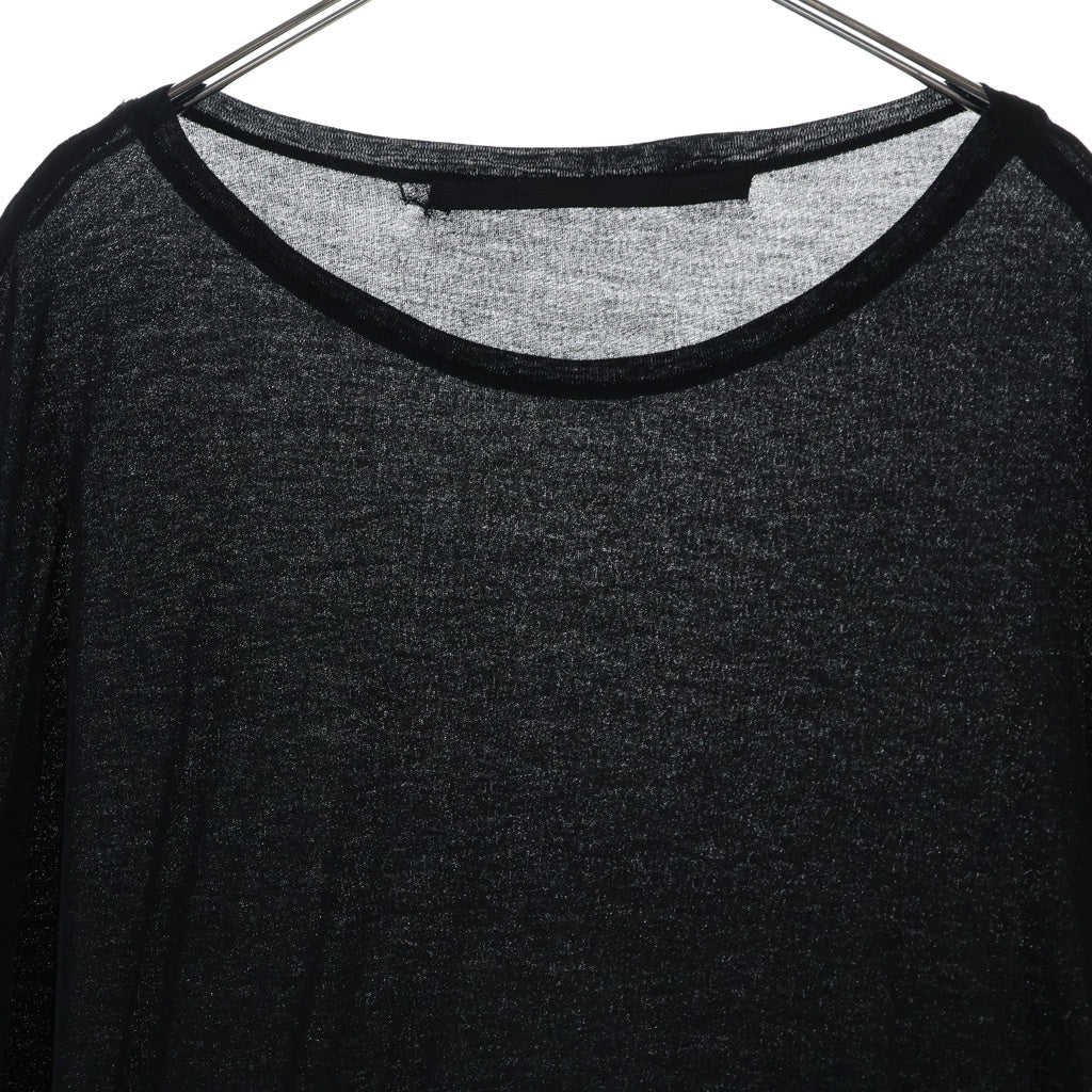 JULIUS(ユリウス) 17SS Layered Sleeveless T-shirt 577CUM20 レイヤード ノースリーブ モダール混 クルーネック半袖Tシャツカットソー ブラック