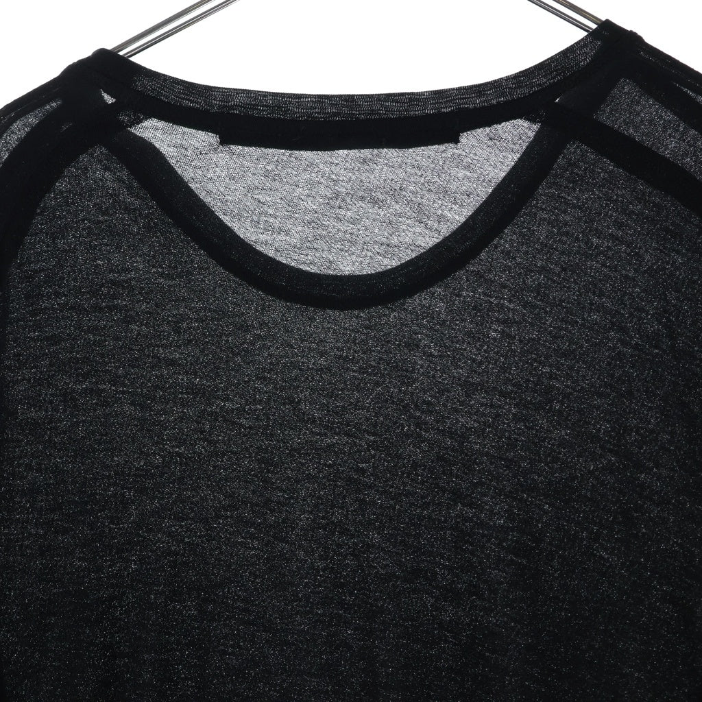 JULIUS(ユリウス) 17SS Elongated Side Slit Short Sleeve T-shirt 577CUM19 イーロンゲイティド サイドスリット クルーネック半袖Tシャツカットソー ブラック