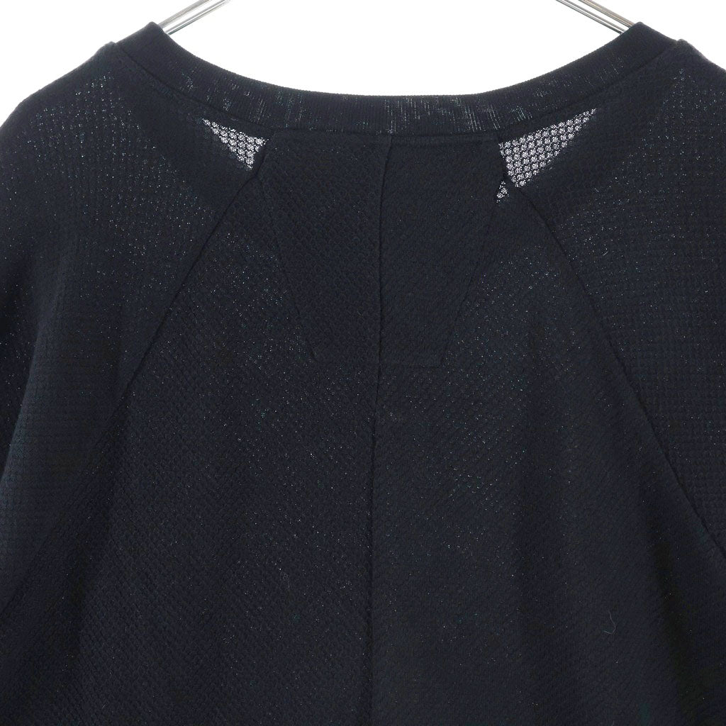 JULIUS(ユリウス) 18SS Center Slit Long Sleeve T-shirt 620CUM9 センタースリット メッシュクルーネック長袖Tシャツカットソー ロンT ブラック
