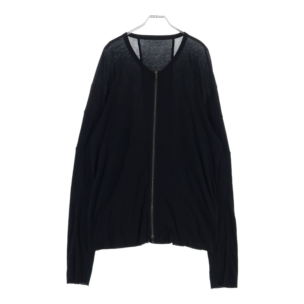 JULIUS(ユリウス) 22SS W-Zip Sleeve Switching Knit Cardigan サンプル品 袖切替デザイン Wジップニットカーディガン ブラック