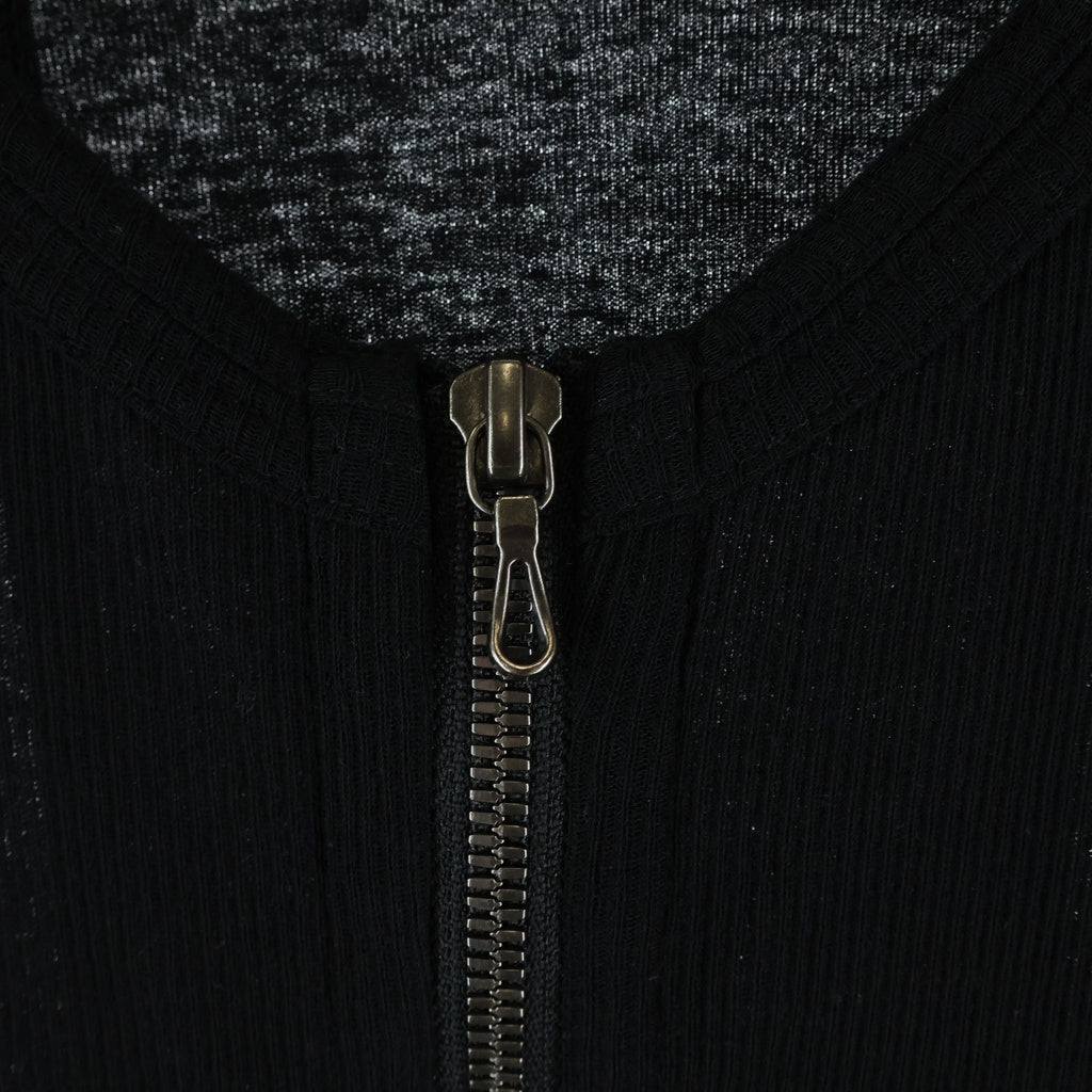 JULIUS(ユリウス) 22SS W-Zip Sleeve Switching Knit Cardigan サンプル品 袖切替デザイン Wジップニットカーディガン ブラック