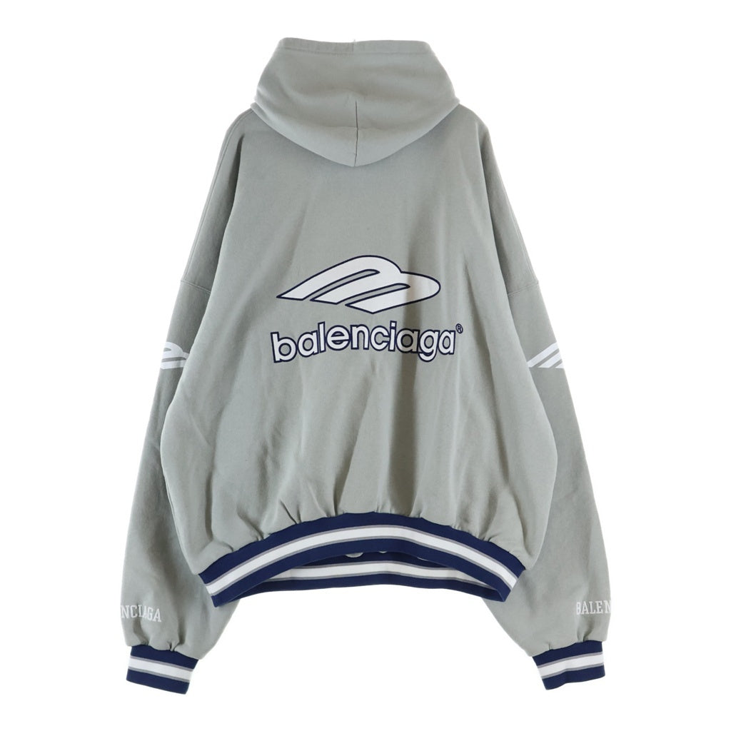 BALENCIAGA(バレンシアガ) 25AW 3b Football Polo Hoodie 827939 TTVQ8 フットボール ポロ プルオーバーパーカー グレー