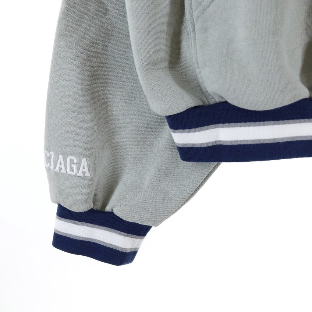 BALENCIAGA(バレンシアガ) 25AW 3b Football Polo Hoodie 827939 TTVQ8 フットボール ポロ プルオーバーパーカー グレー