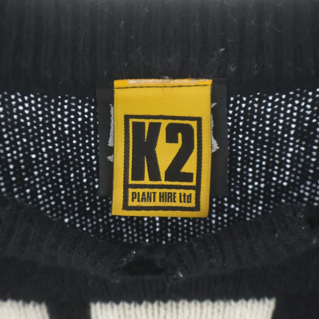 SAINT MICHAEL(セントマイケル) 25AW KLF_CREW NECK KNIT/KLF ダメージ加工クルーネック長袖ニット ブラック SM-HR1-0000-C08