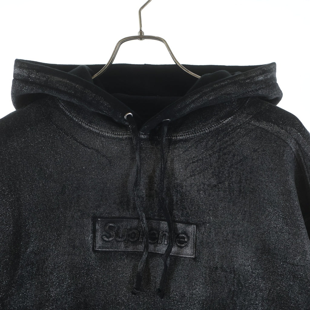 SUPREME(シュプリーム) 24SS ×MM6 Maison Margiela Foil Box Logo Hooded Sweatshirt エムエムシックスメゾンマルジェラ ボックスロゴ プルオーバーパーカー フーディー ブラック