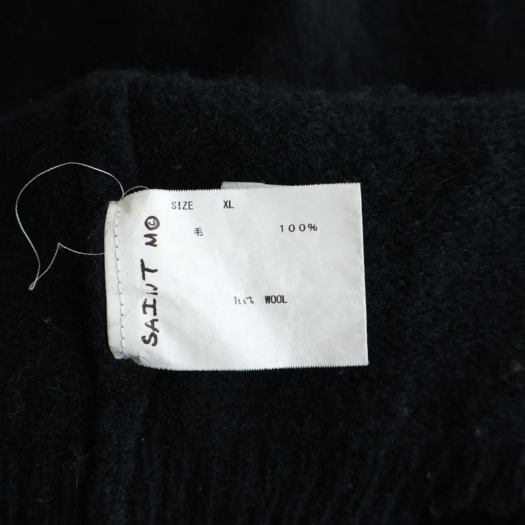 SAINT MICHAEL(セントマイケル) 21AW Wool Sweater SIN Black ウール ダメージ加工 ラウンドネック クルーネックニットセーター ブラック SM-A21-0000-039
