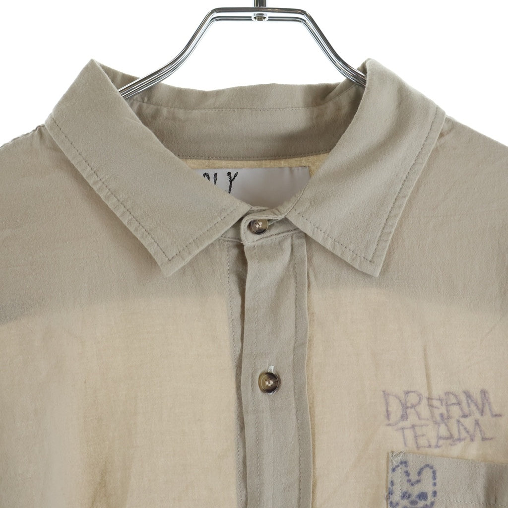 Paly Hollywood(パリーハリウッド) ETERNAL YOUTH OVERSIZED DRESS SHIRT エターナル ユース オーバーサイズ 長袖コットンドレスシャツ ベージュ