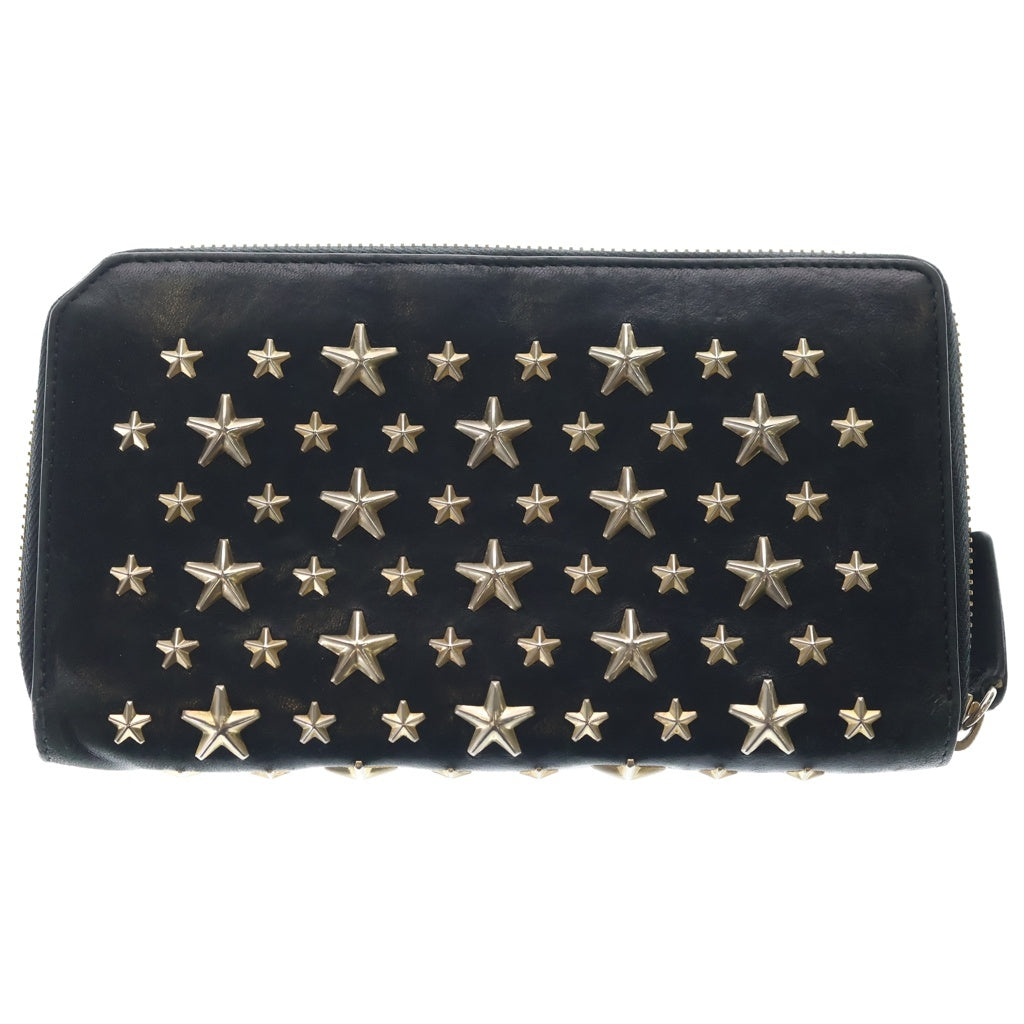 ジミーチュウ JIMMY CHOO 長財布 スタースタッズ 星 ブラウン レザー