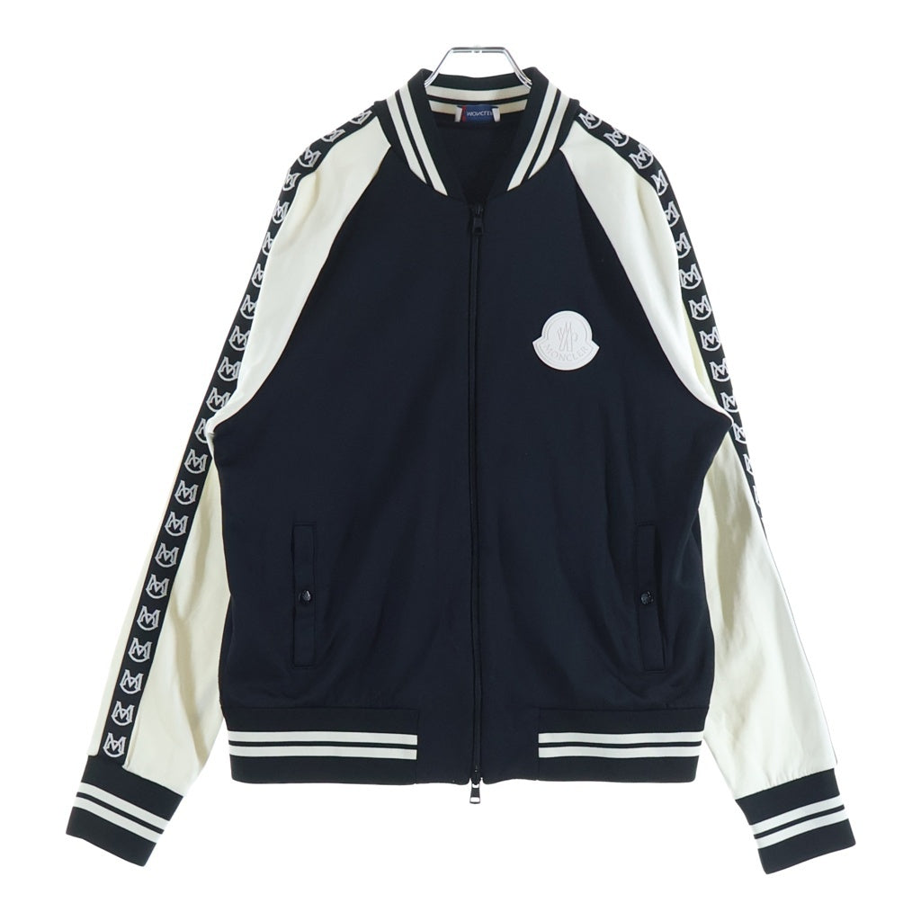 MONCLER(モンクレール) ロゴワッペン サイドラインロゴ ジップアップトラックジャケット ブラック/ホワイト G10918G7B600 8299R