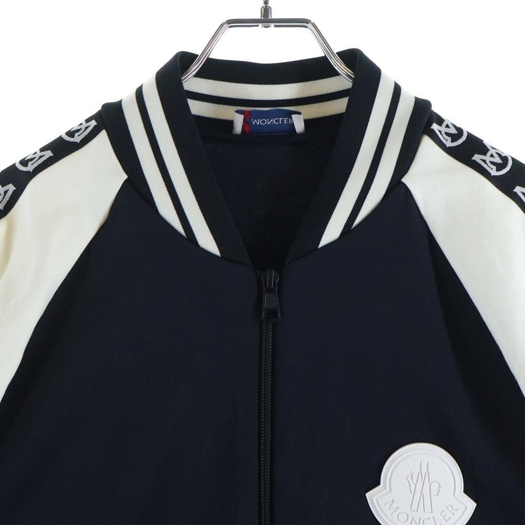 MONCLER(モンクレール) ロゴワッペン サイドラインロゴ ジップアップトラックジャケット ブラック/ホワイト G10918G7B600 8299R