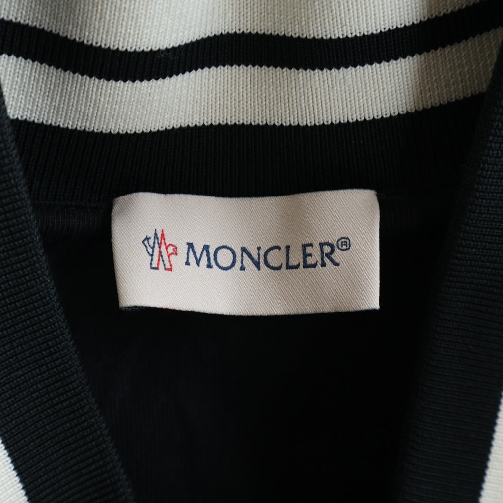 MONCLER(モンクレール) ロゴワッペン サイドラインロゴ ジップアップトラックジャケット ブラック/ホワイト G10918G7B600 8299R