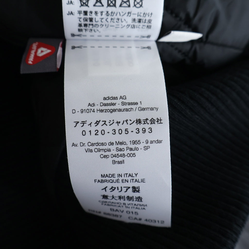 Y-3(ワイスリー) レターマンジャケット プリマロフト袖レザー スタジャン ブラック JX7338