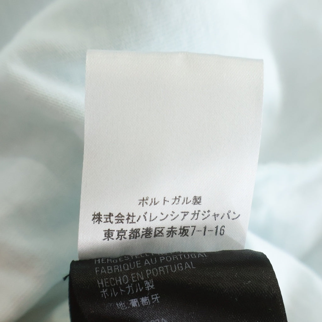 BALENCIAGA(バレンシアガ) 21SS デストロイ加工ロゴミディアムフリースプルオーバーパーカー ブルー 659403 TKVB6