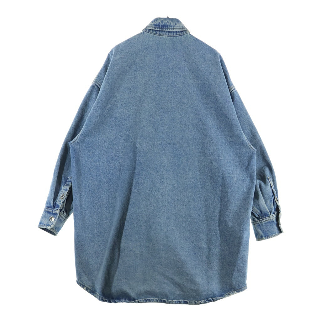 PRADA(プラダ) トライアングルロゴ オーガニックコットン オーバーサイズ デニムシャツ インディゴ GFC036