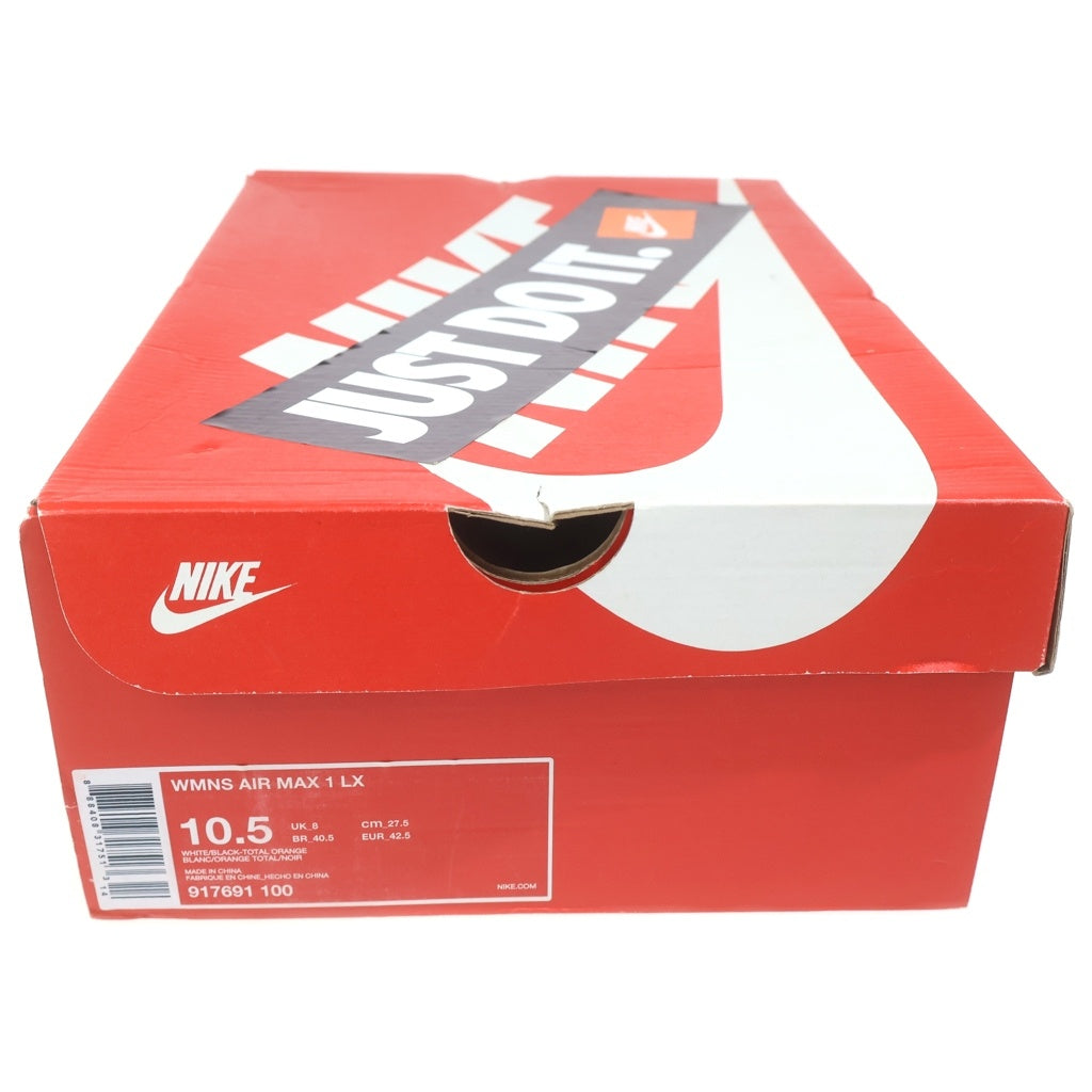 NIKE(ナイキ) WMNS AIR MAX 1 LX JUST DO IT 917691-100 ウィメンズ エアマックス1 ジャストドゥイット コレクション ローカットスニーカー ホワイト US10.5/27.5cm