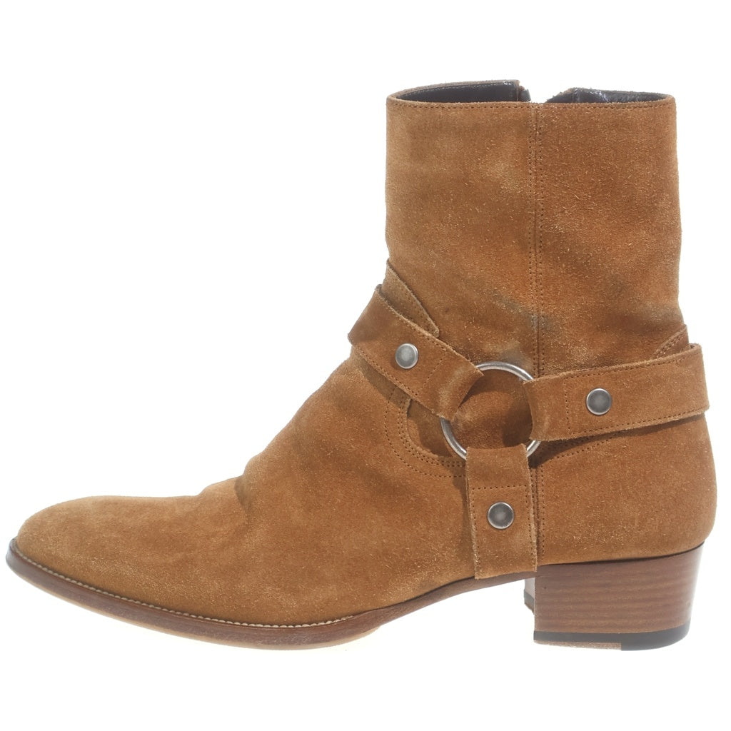SAINT LAURENT PARIS(サンローランパリ) Wyatt Harness Boot ワイアットハーネスブーツ スエード ブラウン 443190