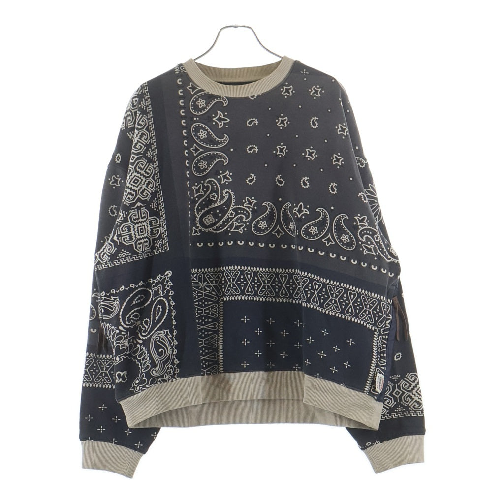 KAPITAL キャピタル 19AW バンダナ柄 ビバーグBIGスウェット グレー/ネイビー K1910LC071 KAPITAL(キャピタル) 19AW バンダナ柄 ビバーグBIGスウェット グレー