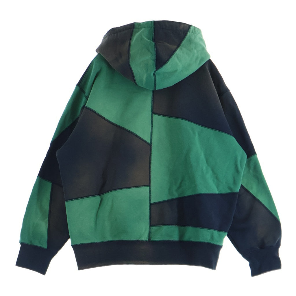 SUPREME(シュプリーム) 20AW Patchwork Hooded Sweatshirt パッチワーク フーデットスウェットシャツ サンフェード加工 パーカー ネイビー/グリーン