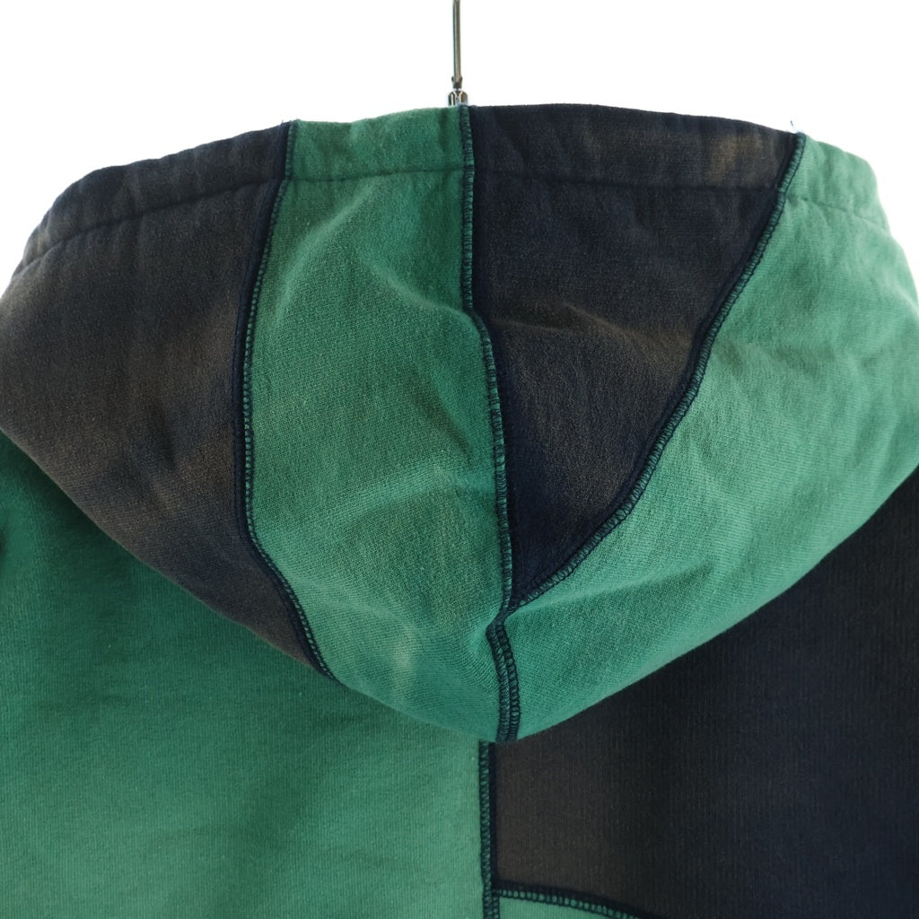 SUPREME(シュプリーム) 20AW Patchwork Hooded Sweatshirt パッチワーク フーデットスウェットシャツ サンフェード加工 パーカー ネイビー/グリーン