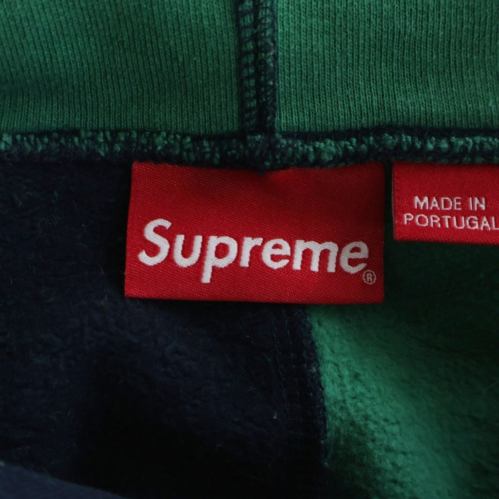 SUPREME(シュプリーム) 20AW Patchwork Hooded Sweatshirt パッチワーク フーデットスウェットシャツ サンフェード加工 パーカー ネイビー/グリーン