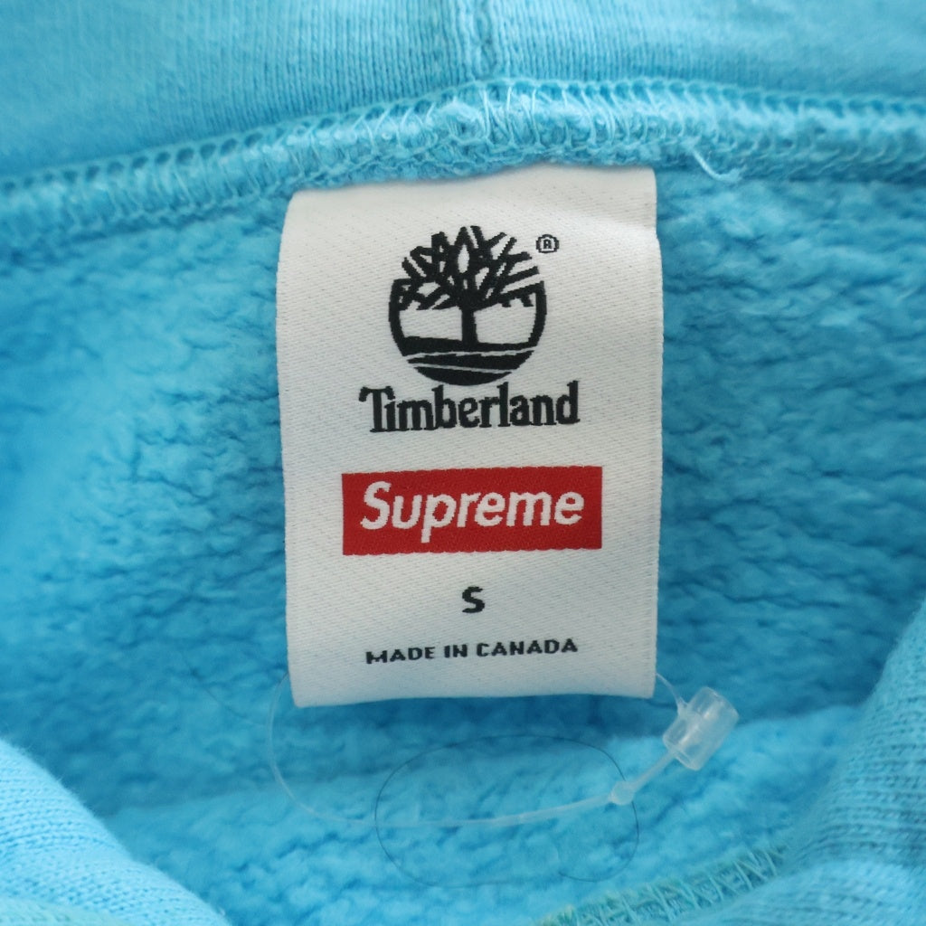 SUPREME(シュプリーム) 21AW ×Timberland Hooded Sweatshirt バック ブランドロゴプリント プルオーバーフーディー ブルー