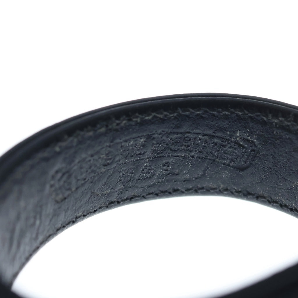 CHROME HEARTS(クロムハーツ) 3BTN 2SNP クロスボール 3ボタン2スナップ レザーブレスレット ブラック/シルバー BCA123
