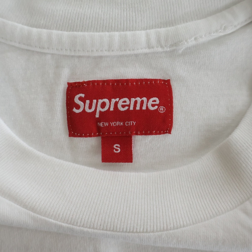 SUPREME(シュプリーム) 22AW INTARSIA S/S ブランドロゴプリント クルーネック半袖Tシャツカットソー ホワイト/ブルー