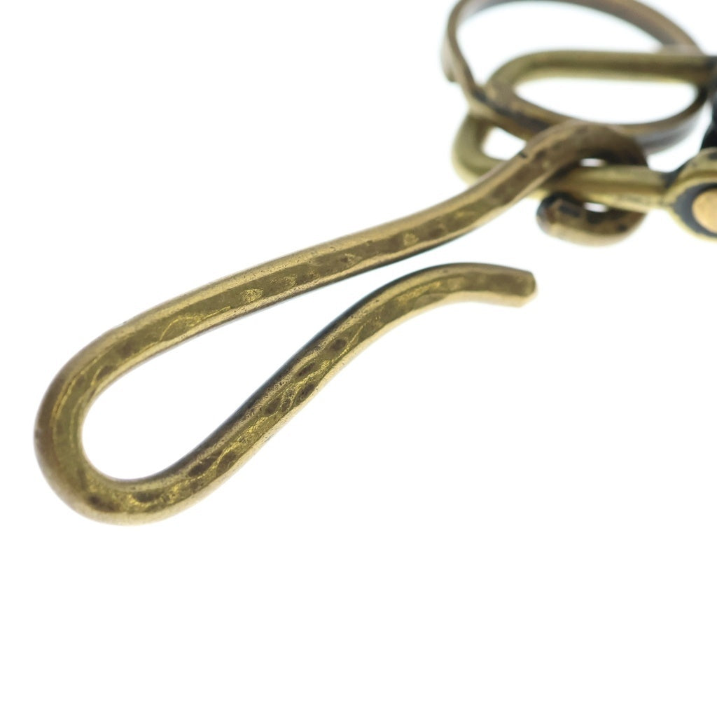 IOLOM(イオロム) io-05-015 Key Ring Brass Cow Leather Dark Green キーリング ブラス カウレザー 牛革 ブラック