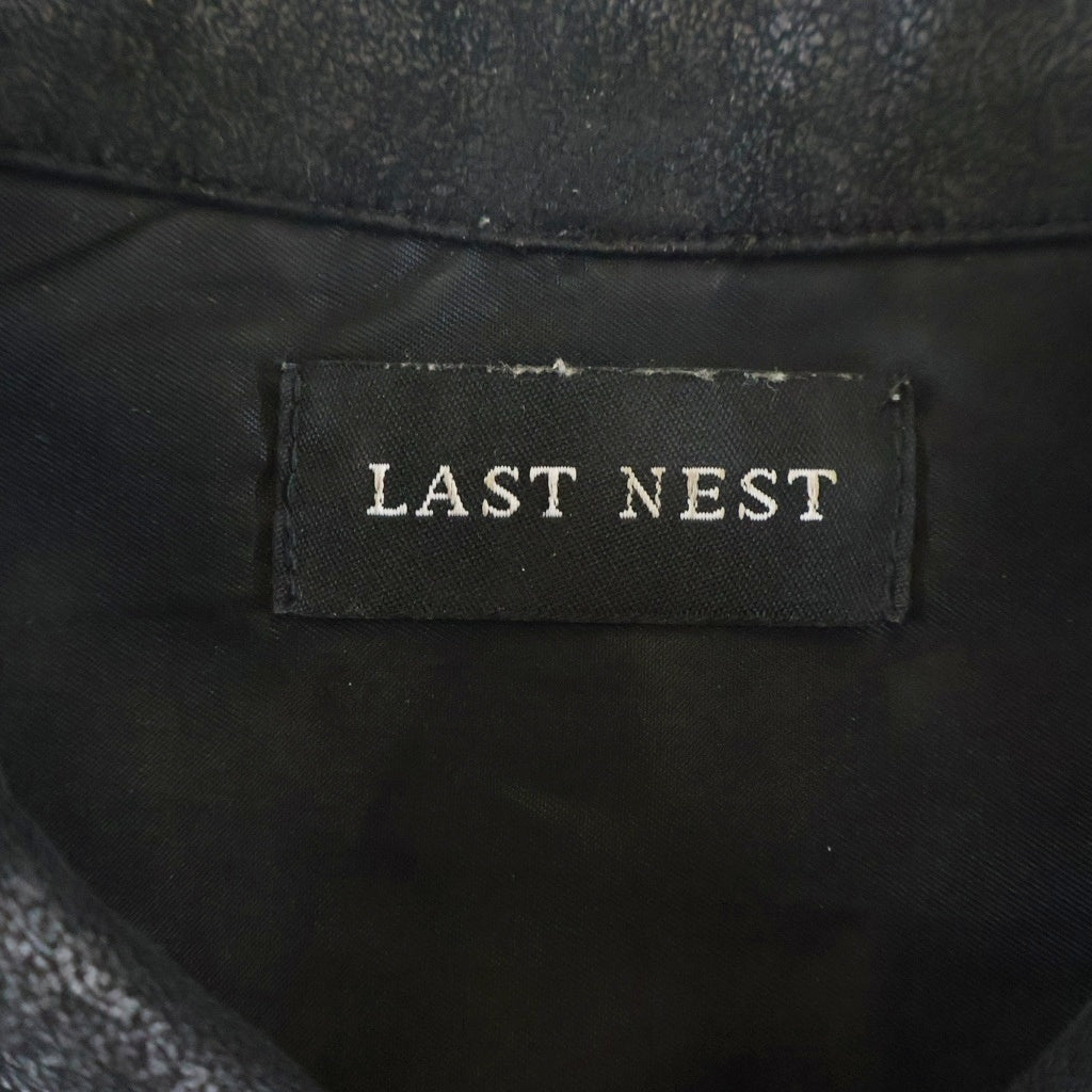 LAST NEST(ラスト ネスト) One Point Logo S/S Shirt ワンポイントロゴ刺繍 半袖シャツ ブラック