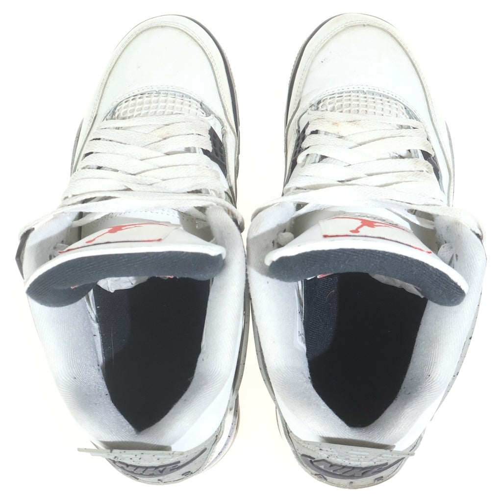NIKE(ナイキ) AIR JORDAN 4 RETRO SUMMIT WHITE FIRE RED CEMENT エアジョーダン4 レトロ ハイカットスニーカー ホワイト US9/27cm FV5029-100