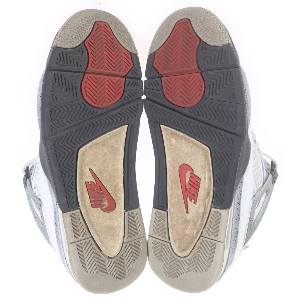 NIKE(ナイキ) AIR JORDAN 4 RETRO SUMMIT WHITE FIRE RED CEMENT エアジョーダン4 レトロ ハイカットスニーカー ホワイト US9/27cm FV5029-100