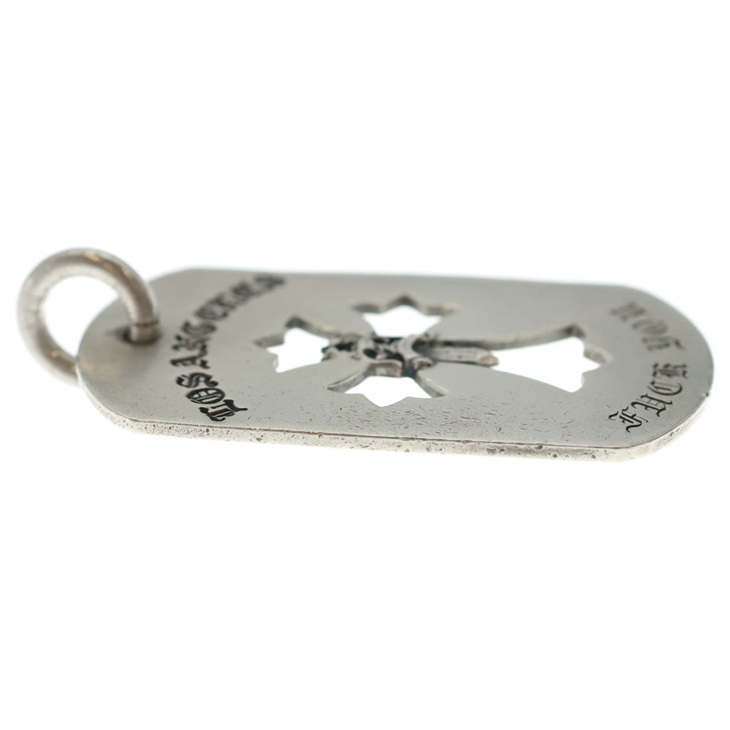 CHROME HEARTS(クロムハーツ) D TAG LRG CROSS DAGG LA FUCK YOU LA限定カットアウトクロスダガー ラージドッグタグ チャーム ペンダントトップ シルバー