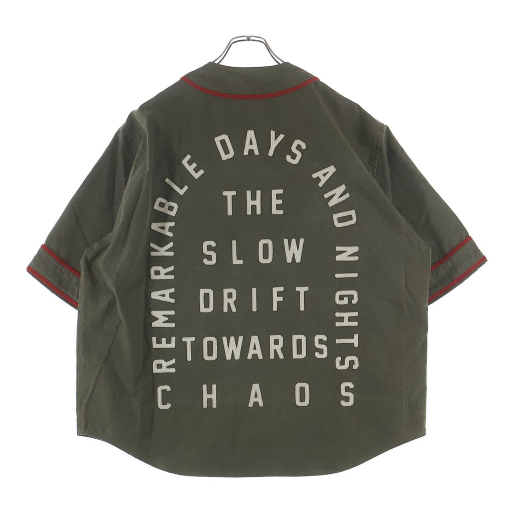 READY MADE(レディメイド) 21AW MILITARY BASEBALL SHIRT コットン ミリタリー ベースボール半袖シャツ カーキ RE-CO-KH-00-00-136