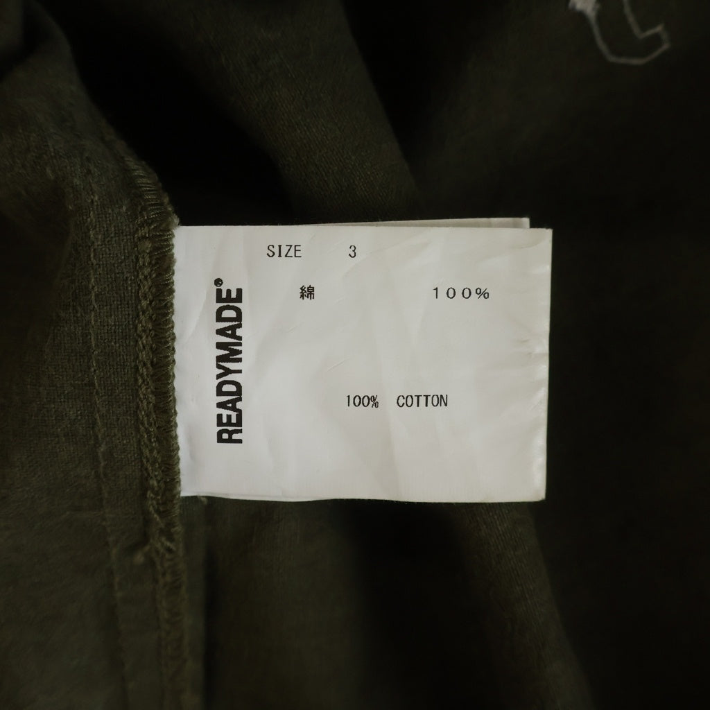 READY MADE(レディメイド) 21AW MILITARY BASEBALL SHIRT コットン ミリタリー ベースボール半袖シャツ カーキ RE-CO-KH-00-00-136