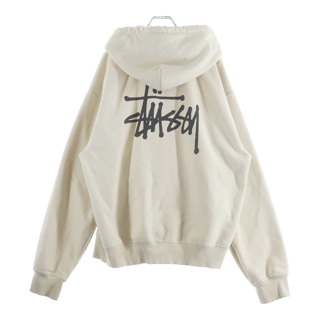 STUSSY(ステューシー) Basic Stussy Full Zip Hooded Sweat ベーシック ステューシー フルジップアップパーカー フーディー ベージュ 1974762