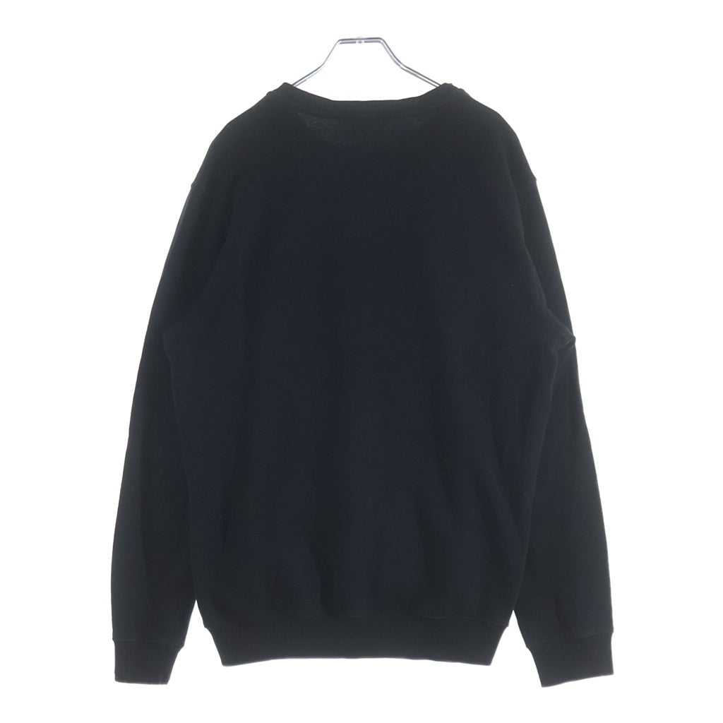 VERSACE(ヴェルサーチ) Logo Sweatshirt ロゴ刺繍 クルーネックスウェットトレーナー ブラック/ゴールド A89518S