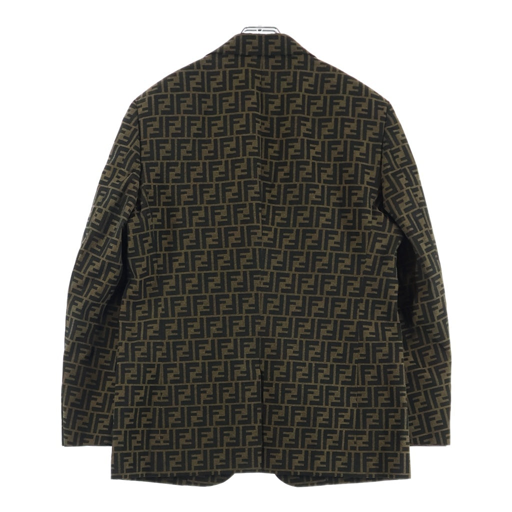 FENDI(フェンディ) ズッカ柄 2B テーラードジャケット ブラウン FJ0498 A4QQ