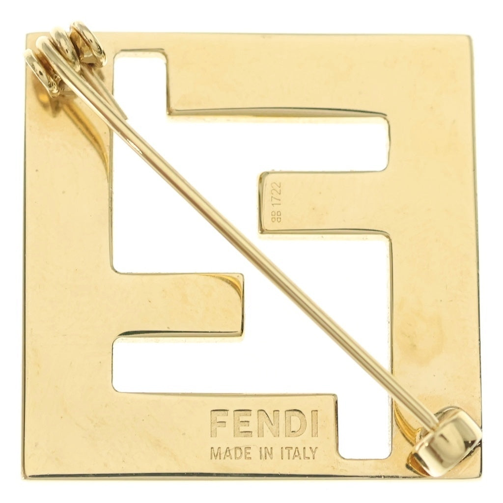 FENDI(フェンディ) FFロゴ フォーエバー ブローチ ゴールド/ホワイト 8AG976 レディース
