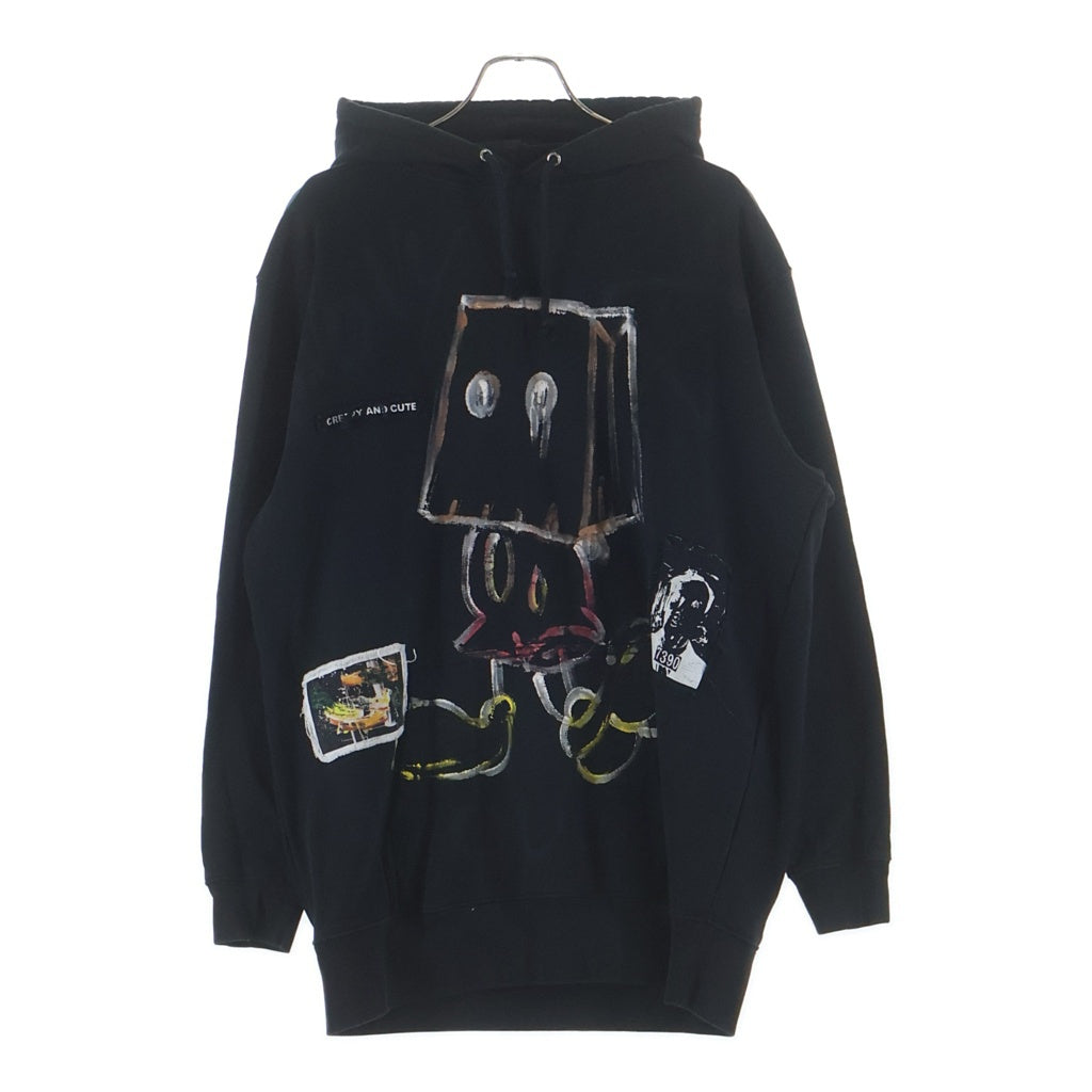 GUERNIKA(ゲルニカ) ANOYMOUSE Hand Painted Hoodie アノニマウス ハンド プリント プルオーバーパーカー フーディー ブラック 5214-01 32422C-TC