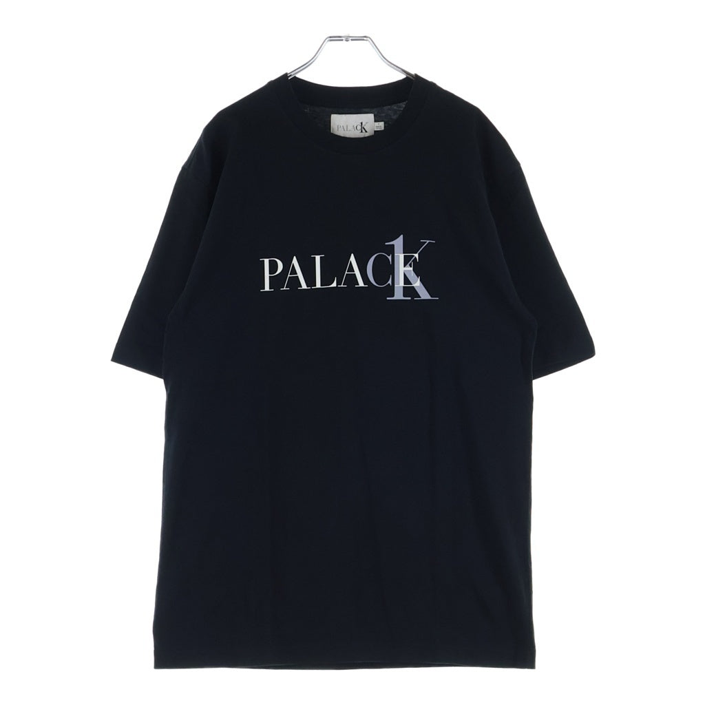 Palace Skateboards(パレススケートボーズ) 22SS ×CALVIN KLEIN SS LOGO TEE EMBROID パレス プリントロゴ 半袖Tシャツ カットソー ブラック 40317UC